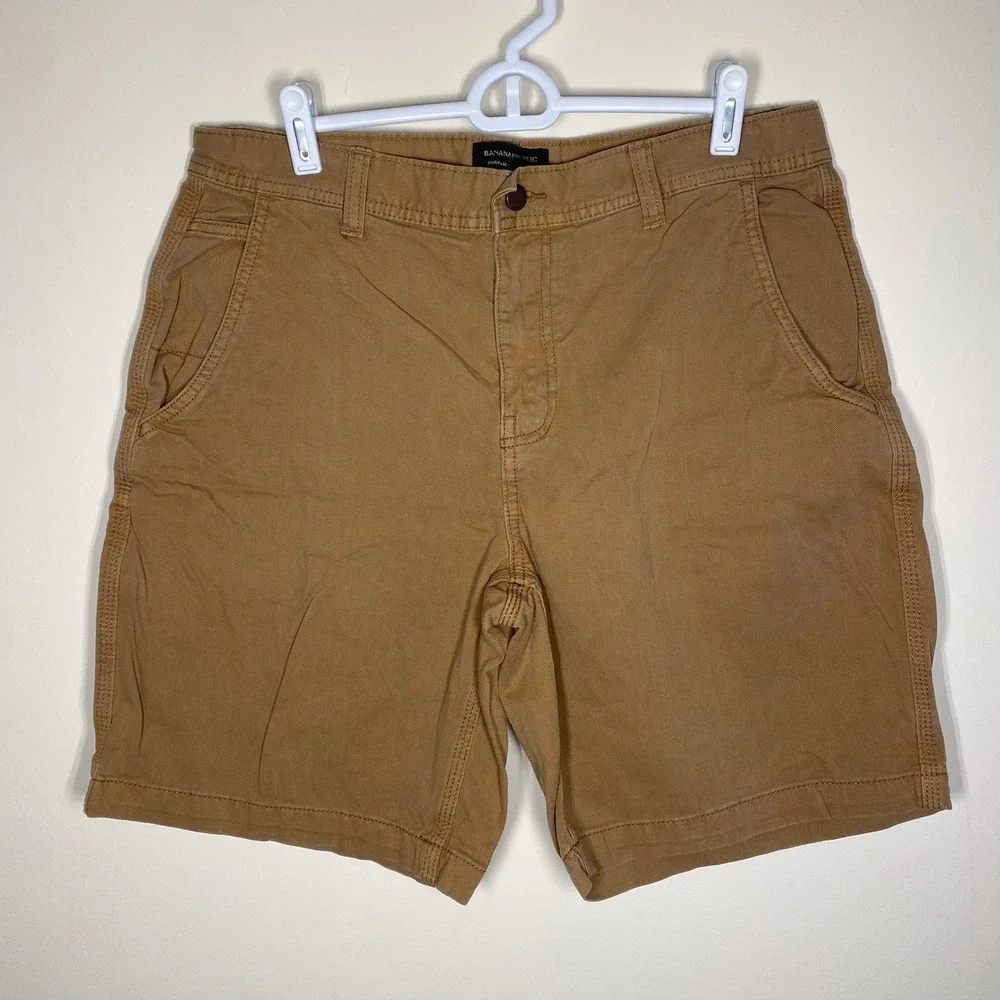 Banana‎ Republic Mens Surplus Twill Shorts 34 Brown 8.5 Inch Inseam